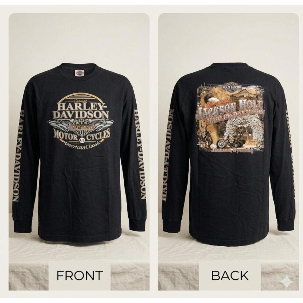 Y2K Harley-Davidson Jackson Hole WY Long Sleeve Tee 11-18